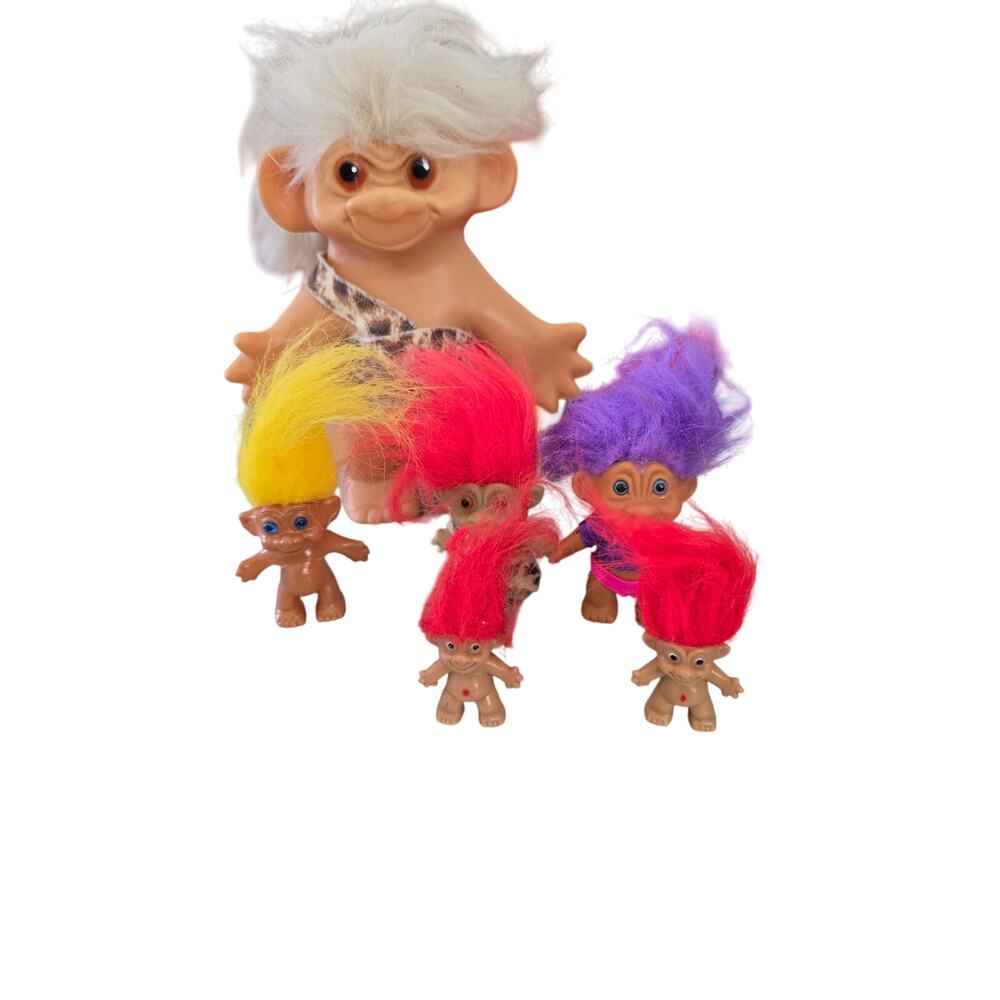 Vintage Troll Dolls set of 6 used condition